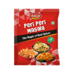 Ashish Peri Peri Masala front pack with pasta and fries serving suggestion, MRP Rs 10